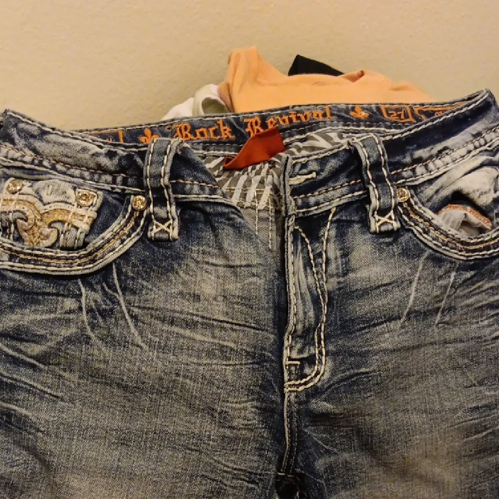 Rock Revival Womens Distressed Blue Jeans - Picture 1 of 4
